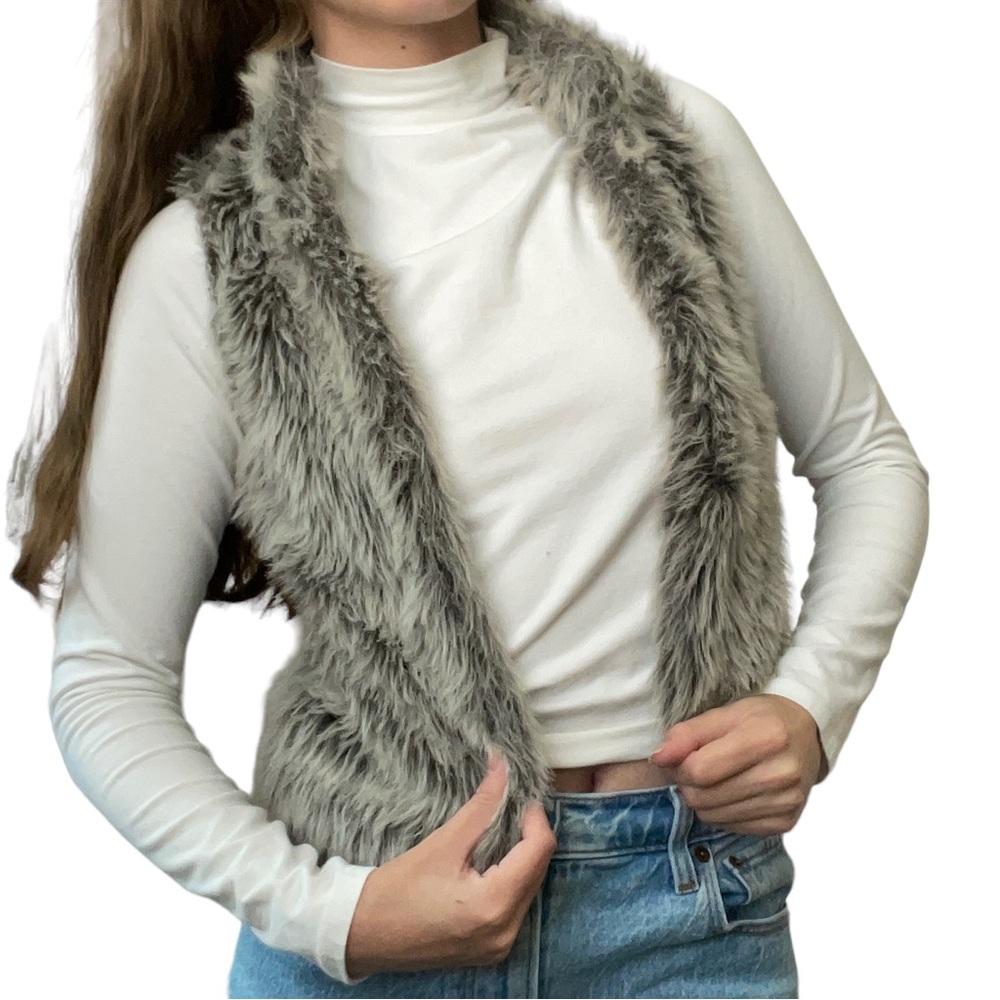 Route 66  Autumnal Fall Grunge Bohemian 70s Style Rock and Roll Faux Fur Vest